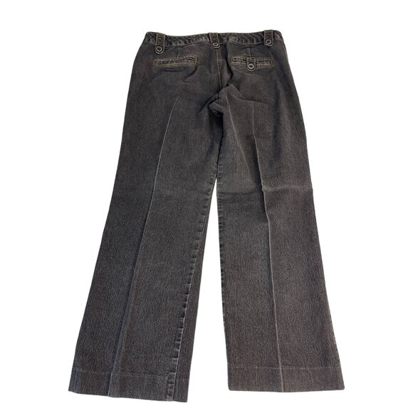 New Directions Cotton Stretch Wide Leg Denim Jeans Women's 12 Black Medium Wash - Picture 7 of 7